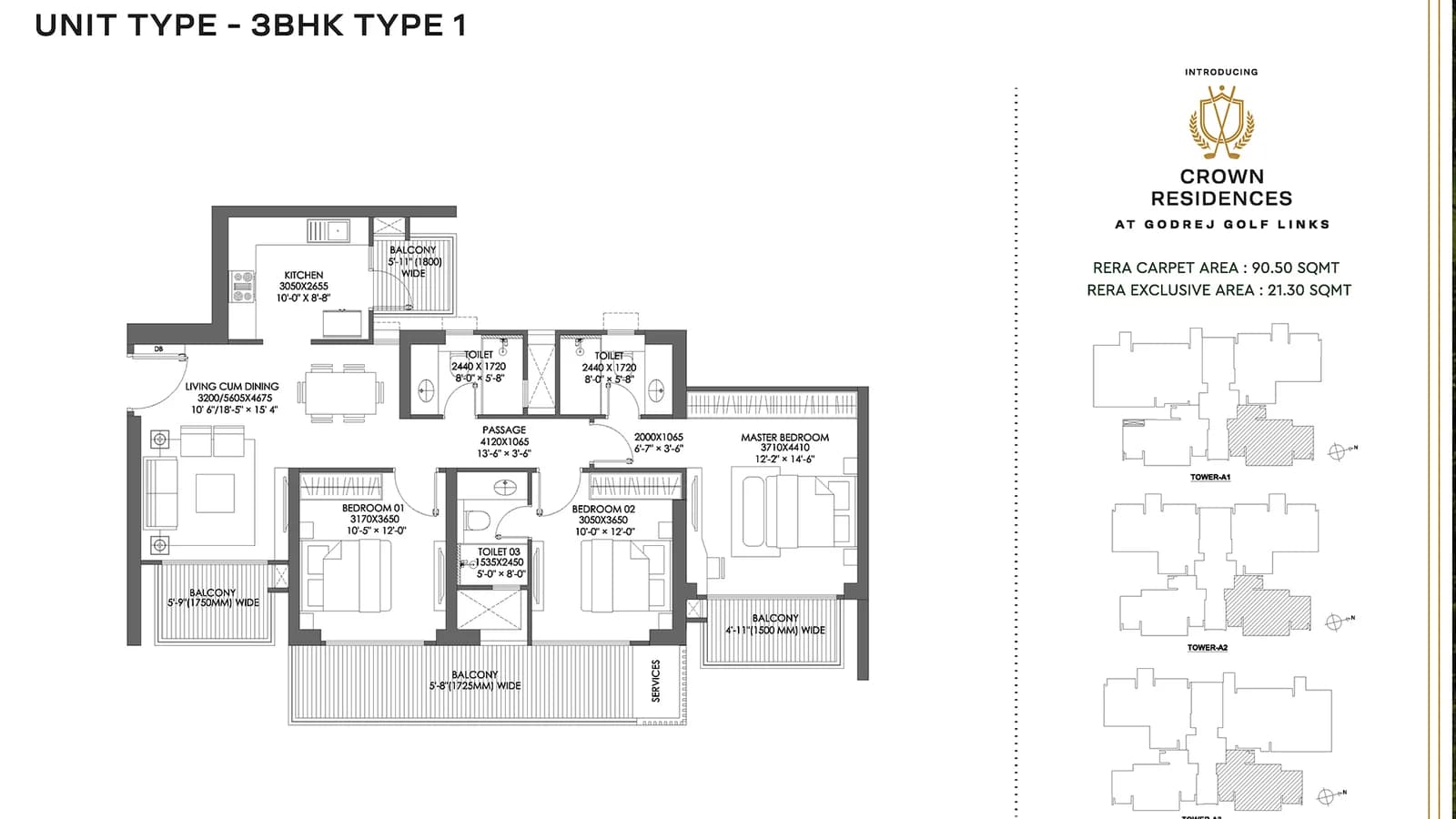 Sobha Dream Gardens 2 BHK Apartment floor plan