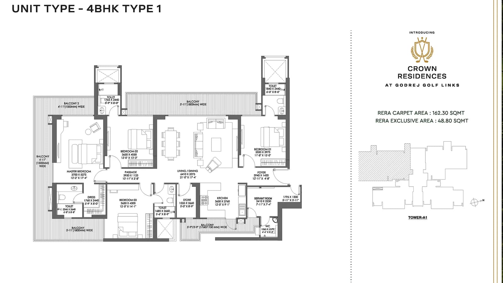 Sobha Dream Gardens 4 BHK Apartment floor plan